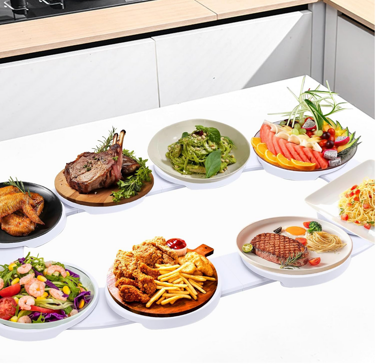 Gatherly rotating serving tray used for a shared meal