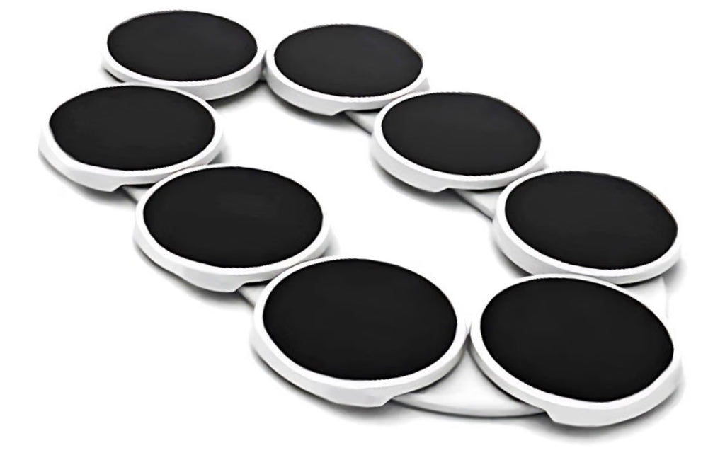 Gatherly rotating serving tray with eight black serving platforms