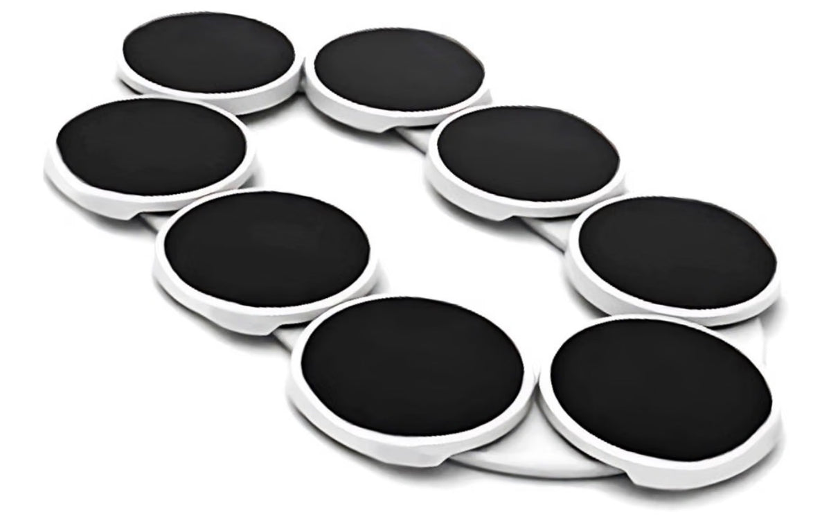 Gatherly rotating serving tray with eight black serving platforms