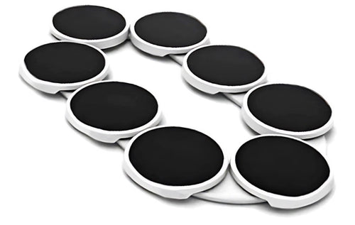 Gatherly rotating serving tray with eight black serving platforms